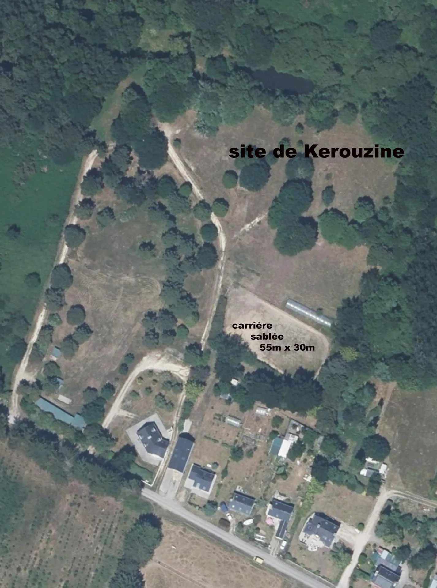 101 geoportail echelle 1 1000 prise de vue 15 06 2022 site kerouzine zy 456 458 abris chevaux demolis avac annotation 1